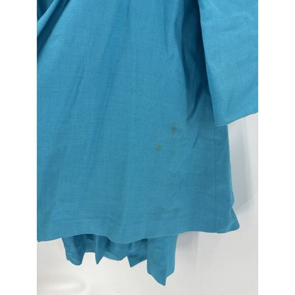 Christian Dior Vintage 90s Skirt Jacket Set Womens 10 Blue Rhinestone Button - Picture 10 of 16